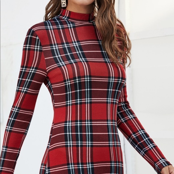 Plaid Bodycon Dress - Picture 5 of 8